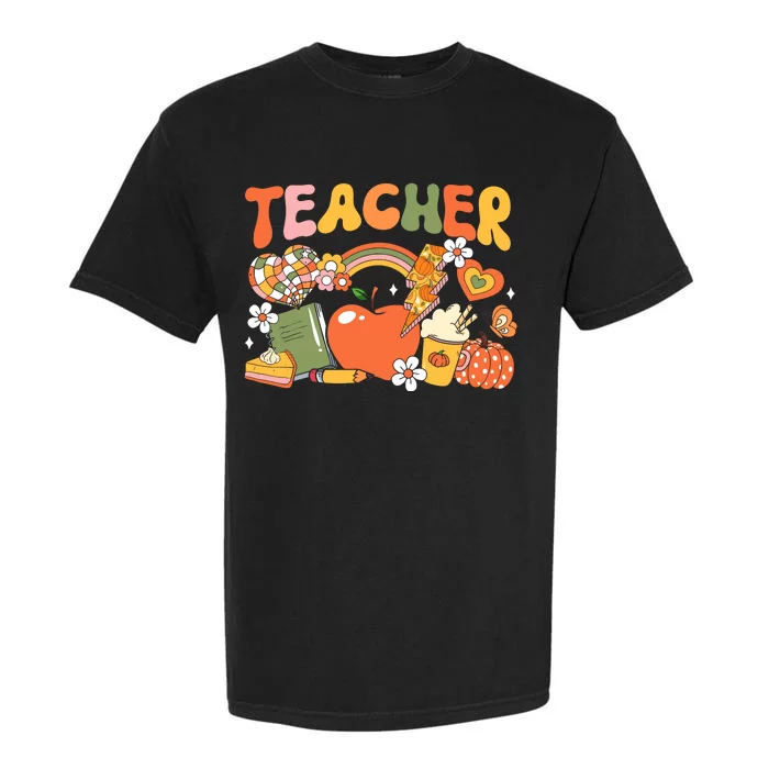 Teacher Fall Autumn Pumpkin Thanksgiving Thankful Teacher Garment-Dyed Heavyweight T-Shirt