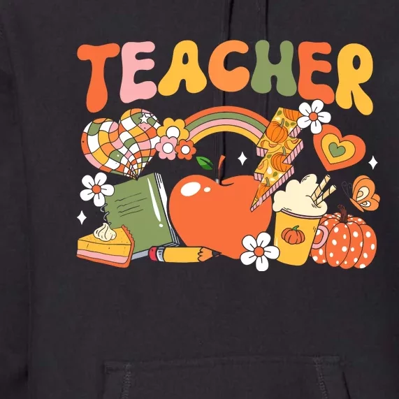 Teacher Fall Autumn Pumpkin Thanksgiving Thankful Teacher Premium Hoodie