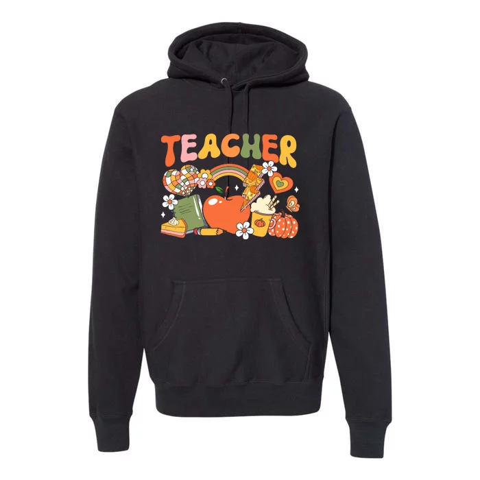 Teacher Fall Autumn Pumpkin Thanksgiving Thankful Teacher Premium Hoodie