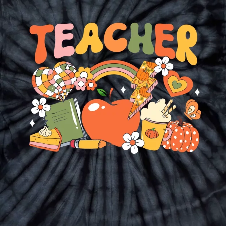 Teacher Fall Autumn Pumpkin Thanksgiving Thankful Teacher Tie-Dye T-Shirt