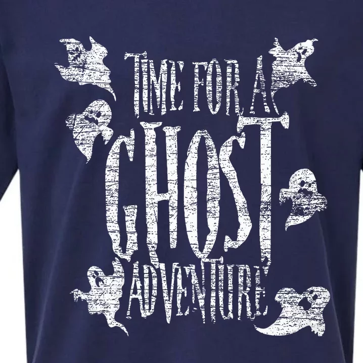 Time For A Ghost Adventure Ghost Sueded Cloud Jersey T-Shirt