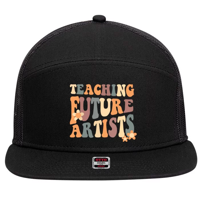 Teaching Future Artists Retro Teacher Students 7 Panel Mesh Trucker Snapback Hat