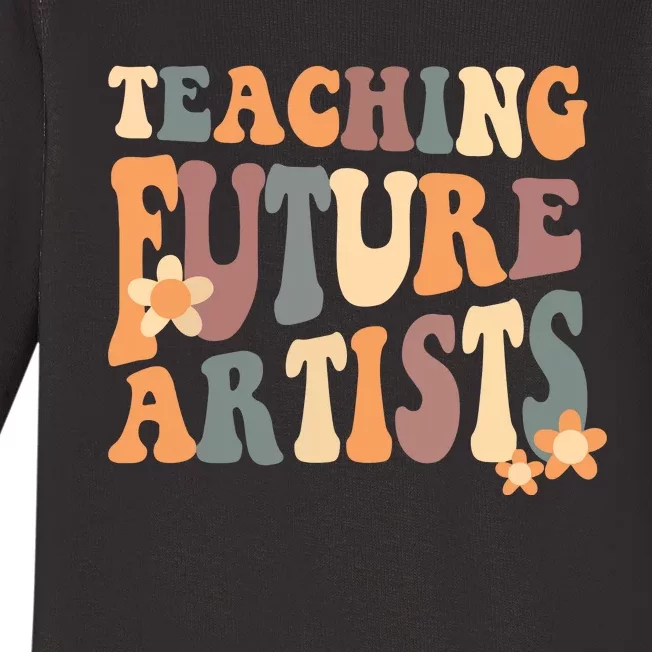 Teaching Future Artists Retro Teacher Students Baby Long Sleeve Bodysuit