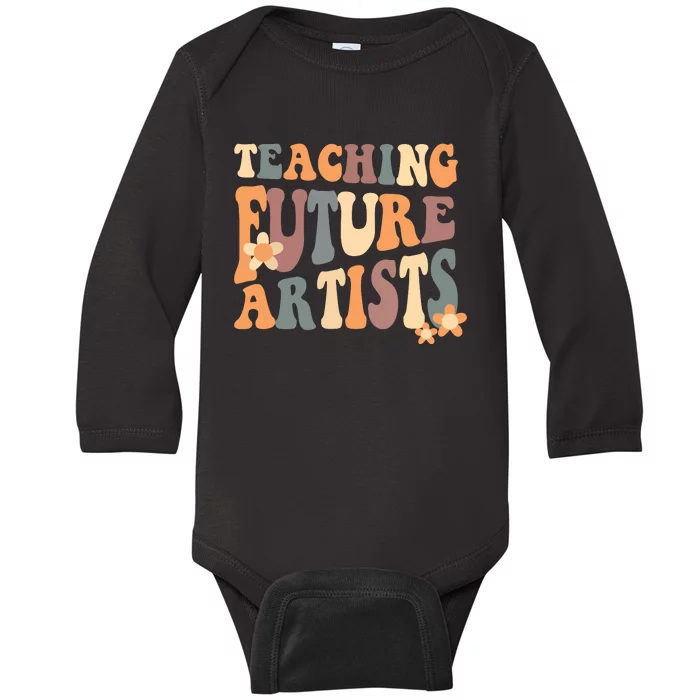 Teaching Future Artists Retro Teacher Students Baby Long Sleeve Bodysuit