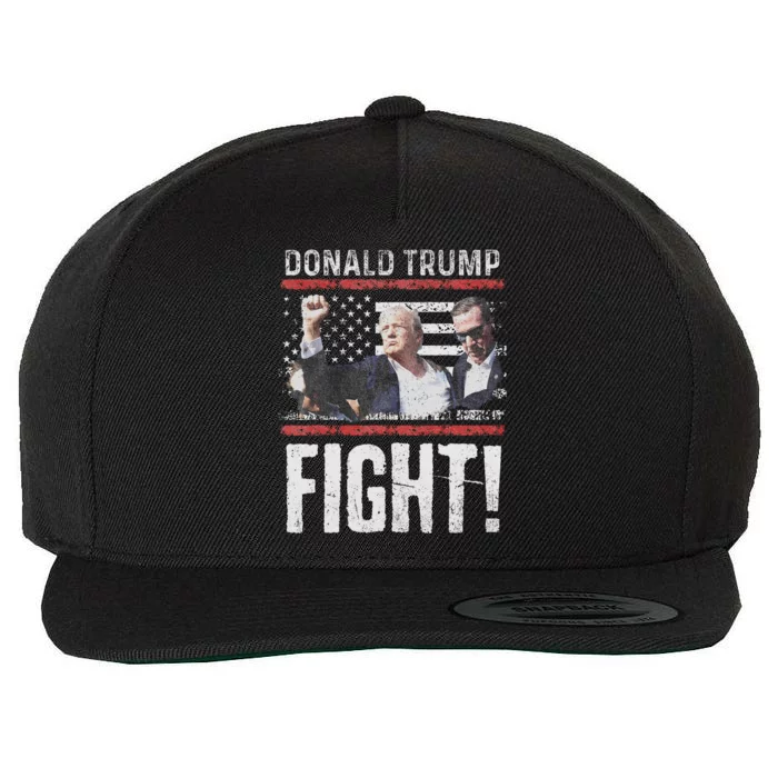 Trump Fist American Flag Patriotic Pride Wool Snapback Cap