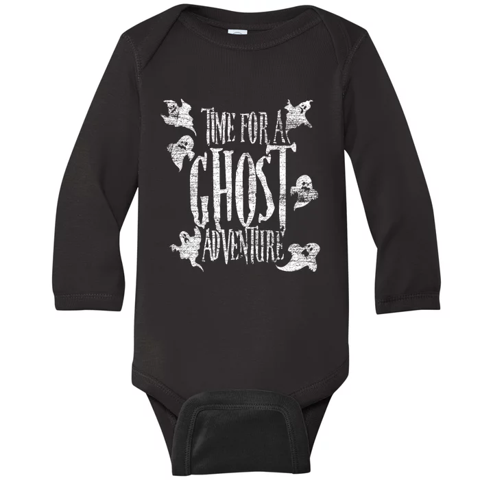 Time For A Ghost Adventure Ghost Baby Long Sleeve Bodysuit