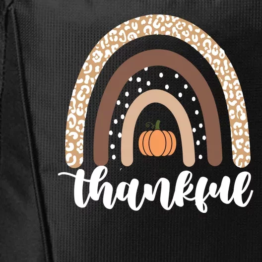 Thankful Fall Autumn Pumpkin Rainbow City Backpack