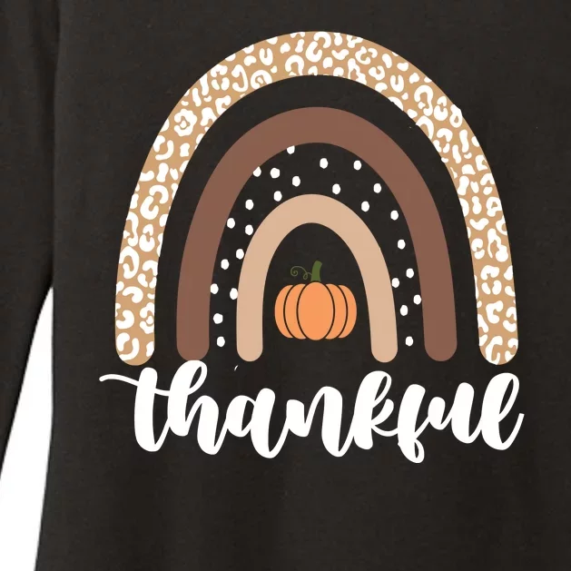 Thankful Fall Autumn Pumpkin Rainbow Womens CVC Long Sleeve Shirt