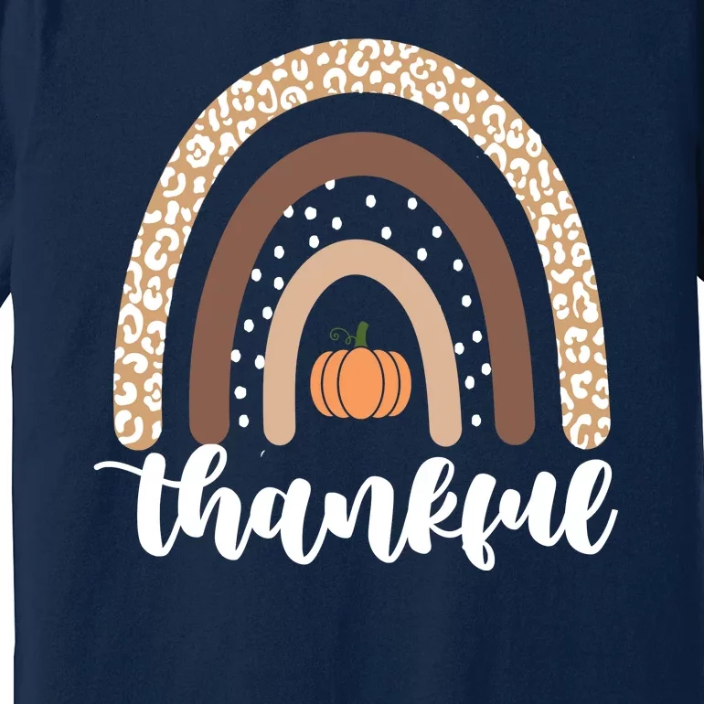 Thankful Fall Autumn Pumpkin Rainbow Premium T-Shirt