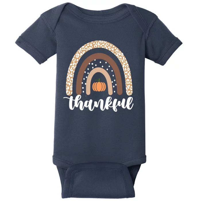 Thankful Fall Autumn Pumpkin Rainbow Baby Bodysuit