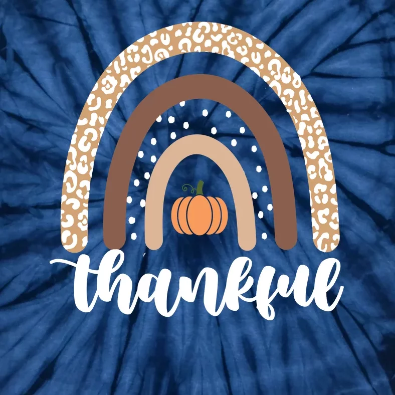 Thankful Fall Autumn Pumpkin Rainbow Tie-Dye T-Shirt