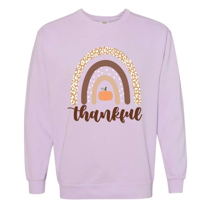 Thankful Fall Autumn Pumpkin Rainbow Garment-Dyed Sweatshirt