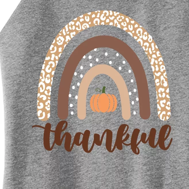 Thankful Fall Autumn Pumpkin Rainbow Women’s Perfect Tri Rocker Tank