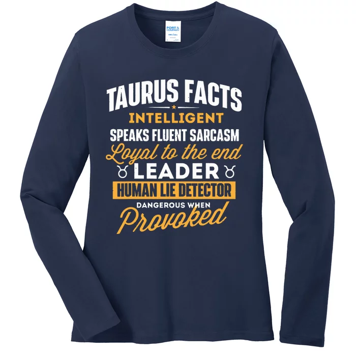 Taurus Facts Astrology Astrologer Horoscope Zodiac Sign Ladies Long Sleeve Shirt