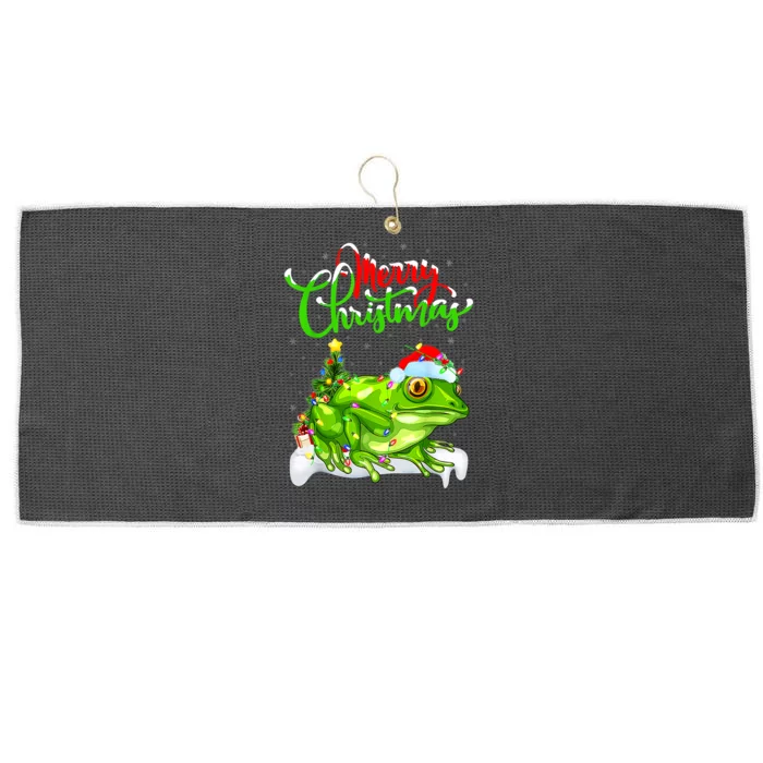 Tree Frog Animal Lover Xmas Lighting Tree Frog Christmas Large Microfiber Waffle Golf Towel