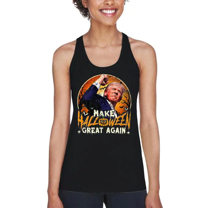 Trump Fight And Make Halloween Great Again Women's Racerback Tank