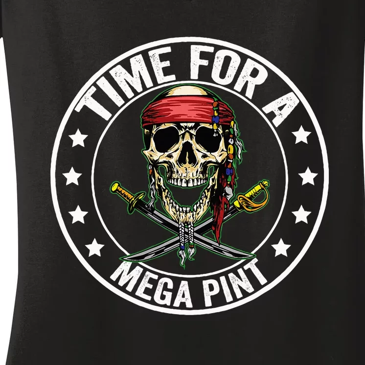 Time For A Mega Pint Women's V-Neck T-Shirt