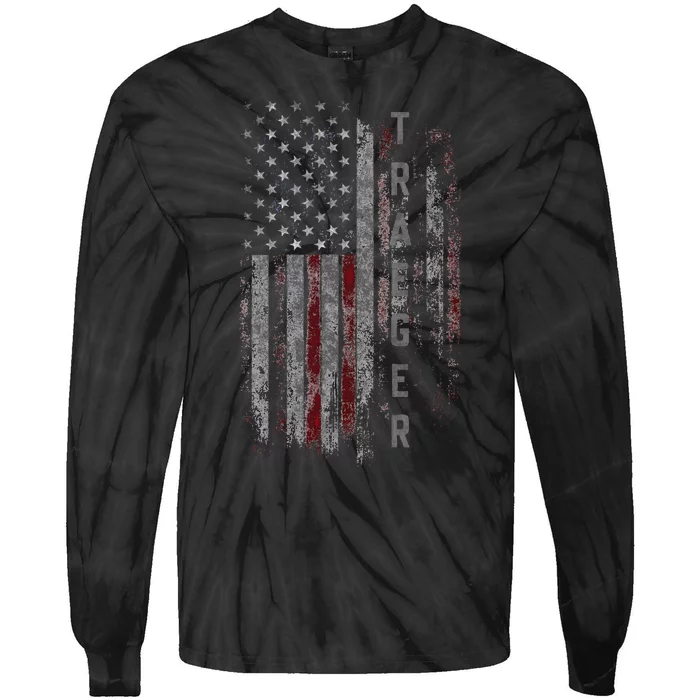 Traeger Family American Flag Tie-Dye Long Sleeve Shirt