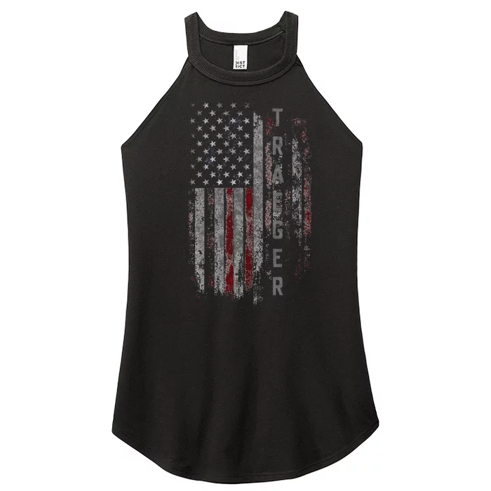 Traeger Family American Flag Women’s Perfect Tri Rocker Tank