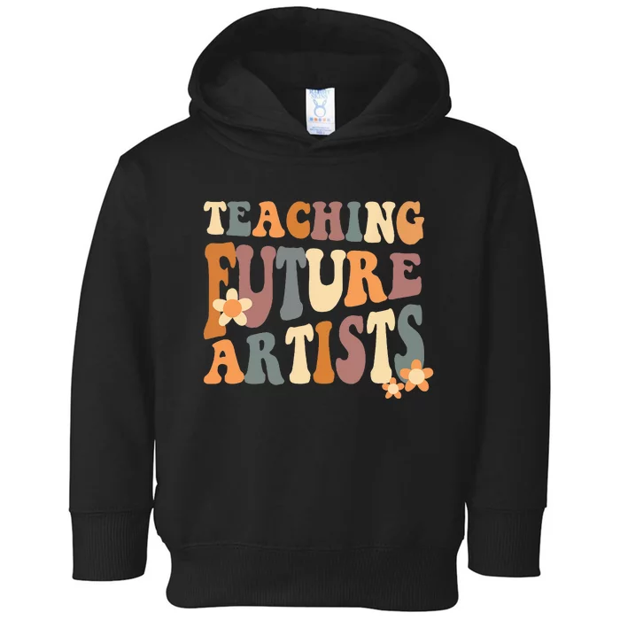 Teaching Future Artists Retro Teacher Students Women Toddler Hoodie