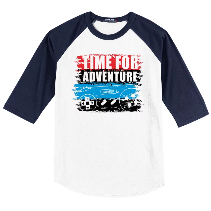 Time For Adventure Gamer Baseball Sleeve Shirt