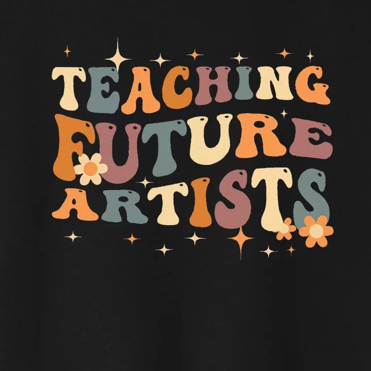 Teaching Future Artists Retro Teacher Students Women's Crop Top Tee