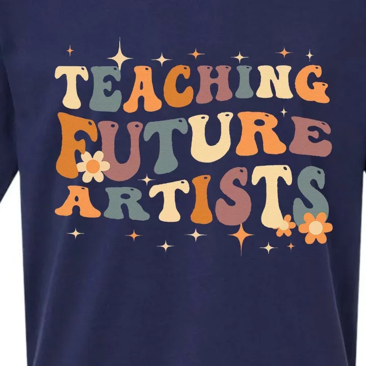 Teaching Future Artists Retro Teacher Students Sueded Cloud Jersey T-Shirt