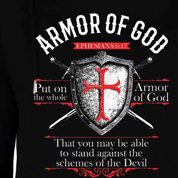 The Full Armor Of God Ephesians 617 Womens Funnel Neck Pullover Hood