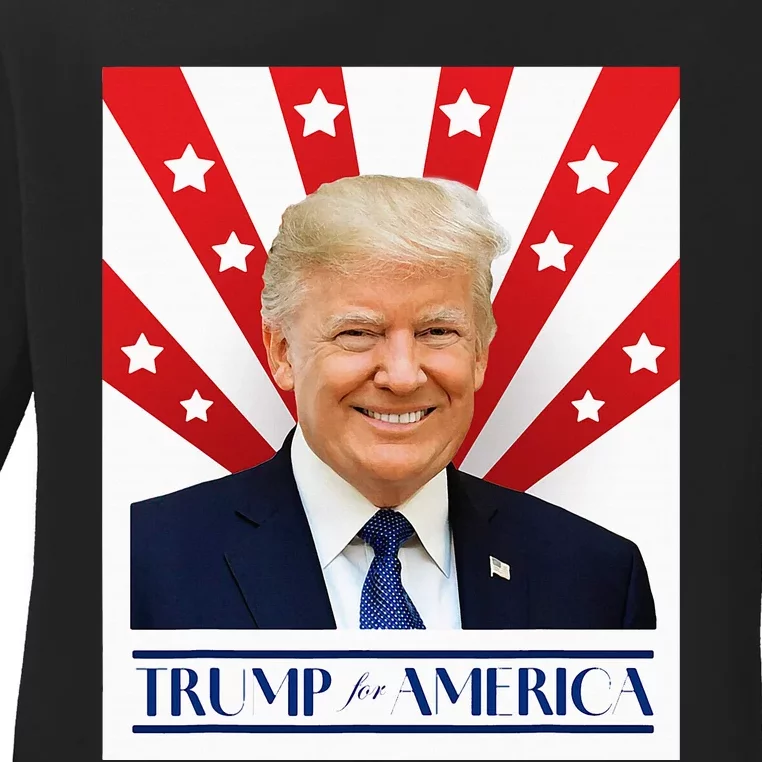 Trump For America 2024 Presidential Election Ladies Long Sleeve Shirt