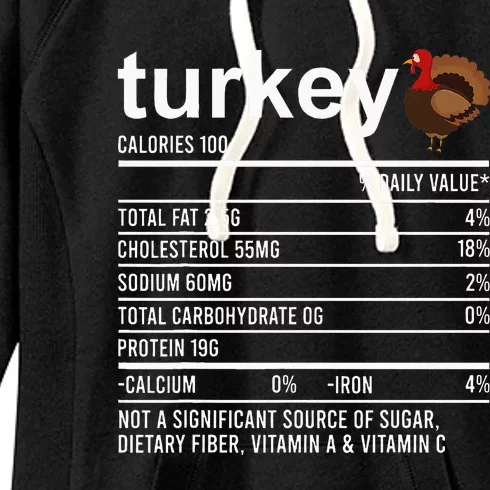 Thanksgiving Food Apparel Turkey Nutrition Fact Women's Fleece Hoodie