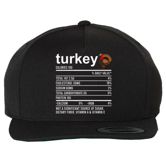 Thanksgiving Food Apparel Turkey Nutrition Fact Wool Snapback Cap