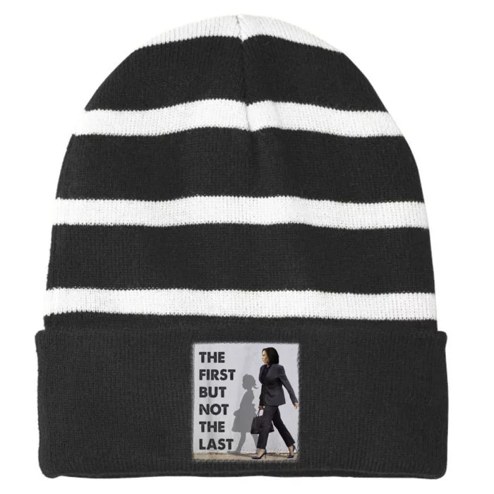 The First But Not The Last Kamala Harris Ruby Bridges Madam Striped Beanie with Solid Band