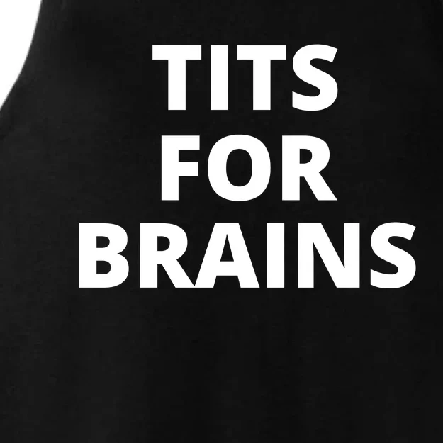 Tits For Brains, Funny Tits Quote, Cool Tits Feminist Idea Ladies Tri-Blend Wicking Tank