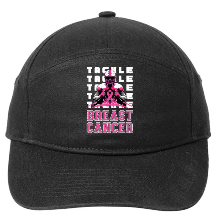 Tackle Football Breast Cancer Awareness Ribbon 7-Panel Snapback Hat