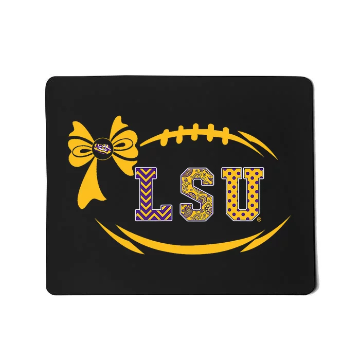 Tiger Football Bow Patterned Letter Logo Mousepad