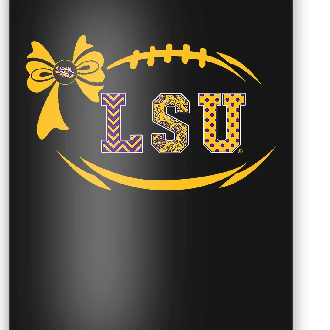 Tiger Football Bow Patterned Letter Logo Poster