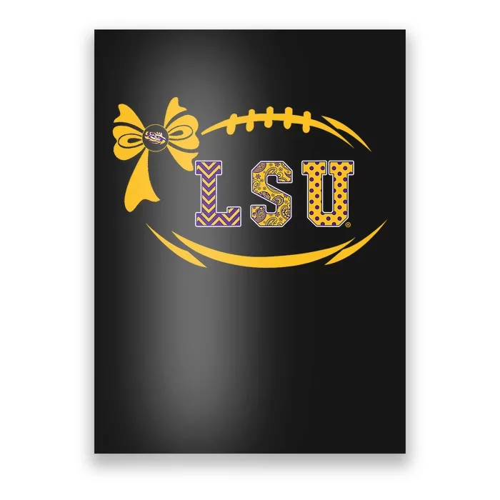 Tiger Football Bow Patterned Letter Logo Poster