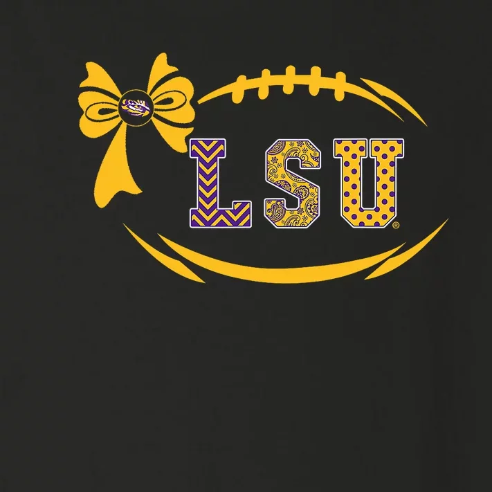 Tiger Football Bow Patterned Letter Logo Toddler Long Sleeve Shirt