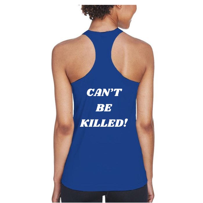 Trump Fist Bump Front And Back CanT Be Killed! Design Front & Back Women's Racerback Tank