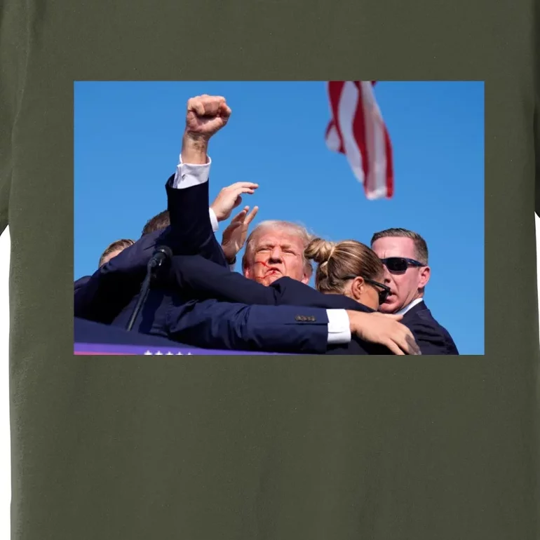 Trump Fist Bump Front And Back Fight Fight Fight! Design 2024 Front & Back Premium T-Shirt