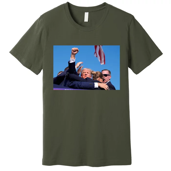 Trump Fist Bump Front And Back Fight Fight Fight! Design 2024 Front & Back Premium T-Shirt