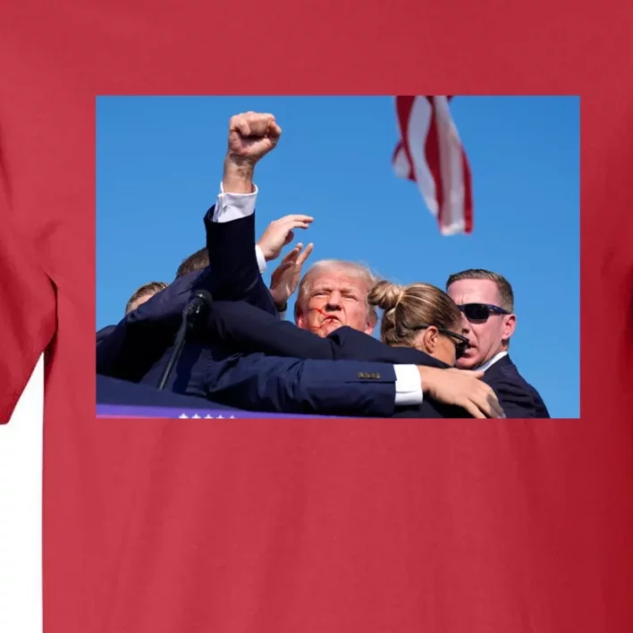 Trump Fist Bump Front And Back Fight Fight Fight! Design 2024 Front & Back Tall T-Shirt