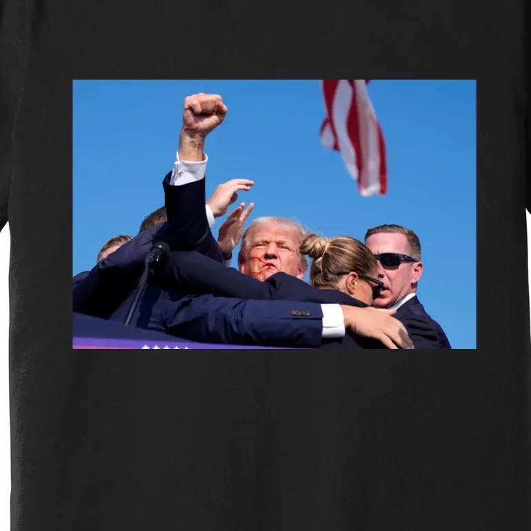 Trump Fist Bump Front And Back American Flag Design 2024 Front & Back Premium T-Shirt