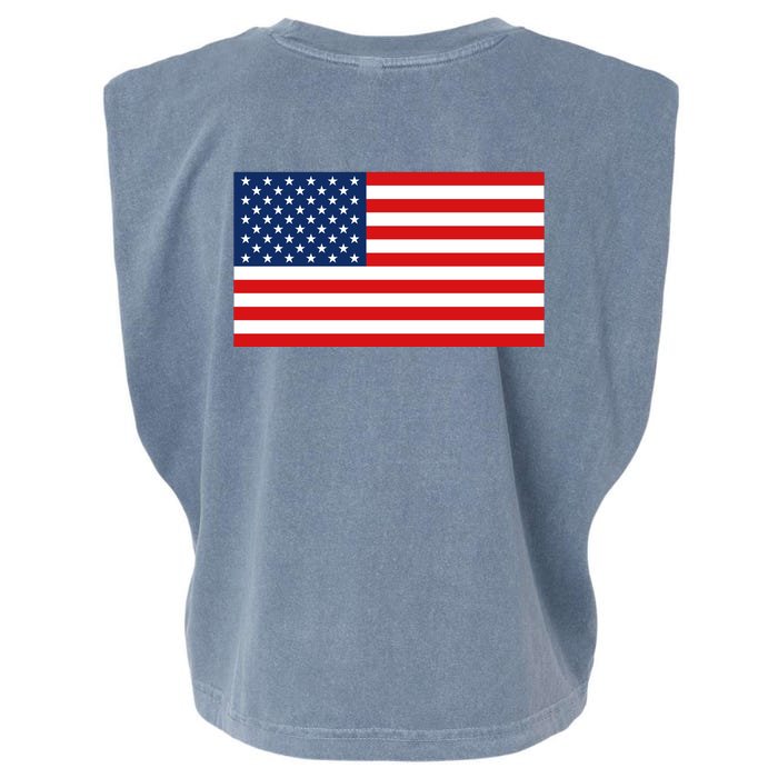 Trump Fist Bump Front And Back American Flag Design 2024 Front & Back Garment-Dyed Women's Muscle Tee