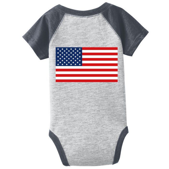 Trump Fist Bump Front And Back American Flag Design 2024 Front & Back Infant Baby Jersey Bodysuit