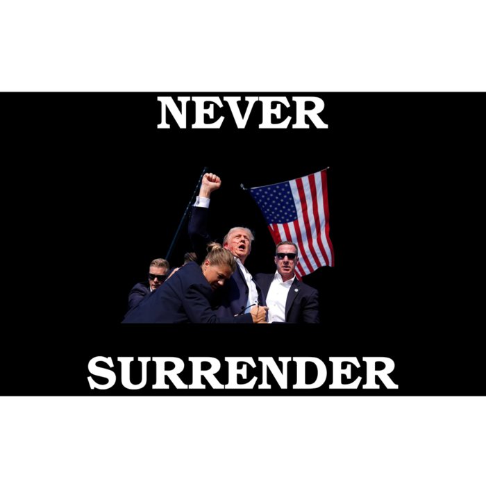 Trump Fist Bump In Air Never Surrender 2024 Bumper Sticker