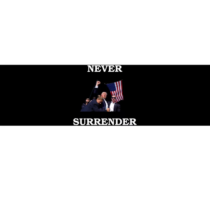 Trump Fist Bump In Air Never Surrender 2024 Bumper Sticker