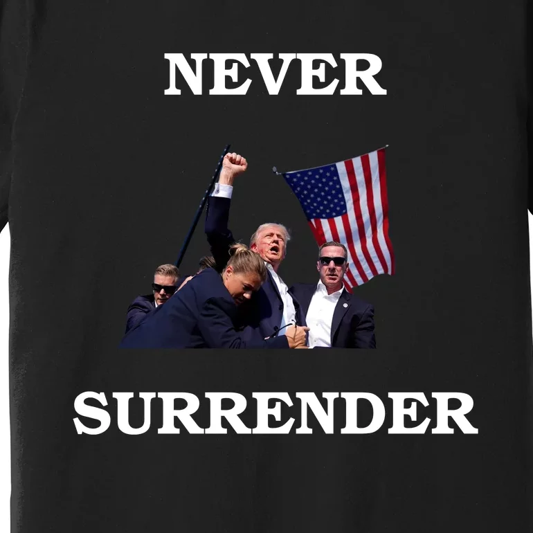 Trump Fist Bump In Air Never Surrender 2024 Premium T-Shirt