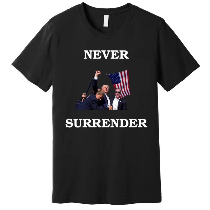 Trump Fist Bump In Air Never Surrender 2024 Premium T-Shirt