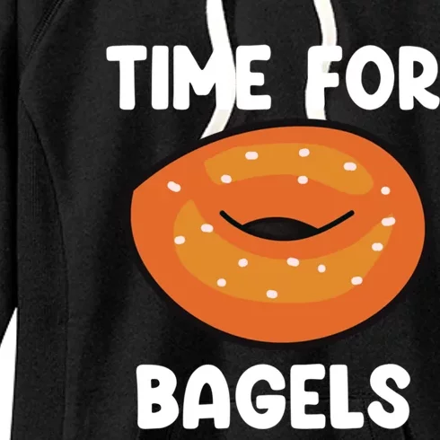 Time For Bagels Funny Bagel Lover Baking Gift Women's Fleece Hoodie